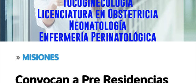 Convocan a Pre Residencias 2026 en el ámbito de la salud materno-infantil