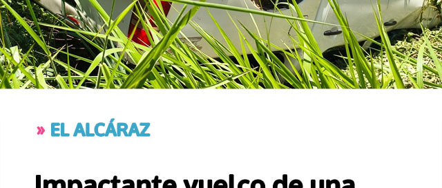 Impactante vuelco de una camioneta que terminó sin heridos y con rápida intervención de bomberos