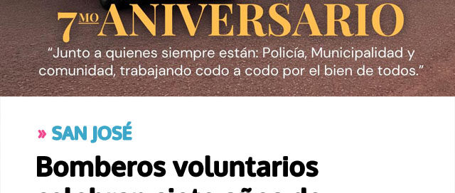 SAN JOSÉ: Bomberos voluntarios celebran siete años de servicio destacando el trabajo en equipo y el compromiso comunitario